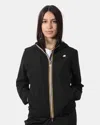 K-way Jacket Waterproof Black Pure Aubette Memory Touch In Black