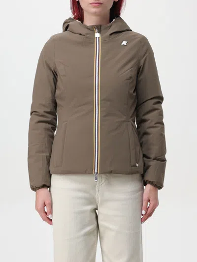 K-way Jacket  Woman Color Brown In Brown/pink