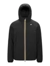 K-way Black Jacket With Hood And Zip In Brown