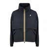 K-way Jacket Waterproof Black Pure Aubette Memory Touch In Blue