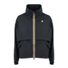 K-way Jacket Waterproof Black Pure Aubette Memory Touch In Blue