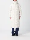 K-way White  Long Down Jacket In White