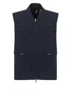 K-way Textured Finish Blue Jacket With Adjustable Hem In Blue