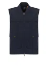 K-way Textured Finish Blue Jacket With Adjustable Hem In Blue