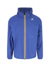 K-way Hooded Jacket With Adjustable Drawstring And Pockets In Blue