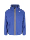 K-way Hooded Jacket With Adjustable Drawstring And Pockets In Blue