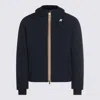 K-way Waterproof Midnight Blue Jacket With Front Zip And Hood In Blue