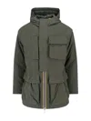 K-way Short Parka Guillermo With Hood In Green