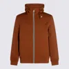 K-way Relaxed Fit Hooded Jacket With Ribbed Cuffs And Hem In Brown