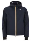 K-way Reversible Hooded Jacket With Padded Design And Striped Accents In Blue