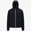 K-way Waterproof Midnight Blue Jacket With Front Zip And Hood In Blue