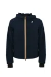 K-way Drawstring Hooded Waterproof Jacket In Blue Depth/blue Dept