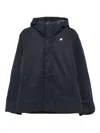 K-way Short Jacket With Adjustable Hood In Black