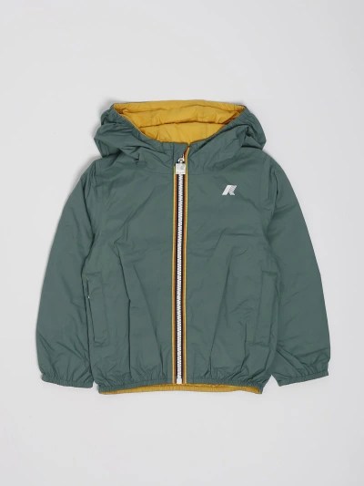 K-way Kids' Jake Double Jacket In Verde-giallo