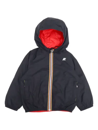 K-way Kids' Jake Double-layer Hooded Jacket In Blue