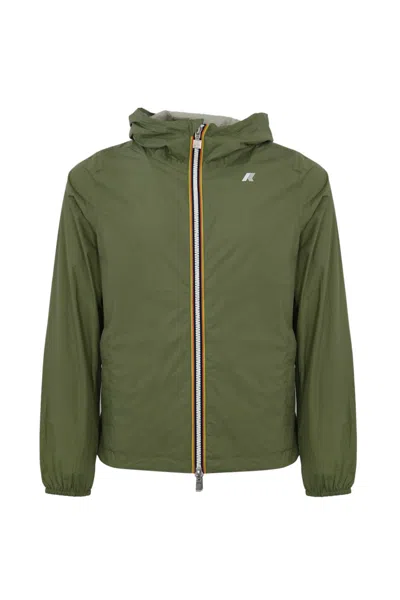 K-way Jake Plus.2 Reversible Jacket Jacket In Green Beige