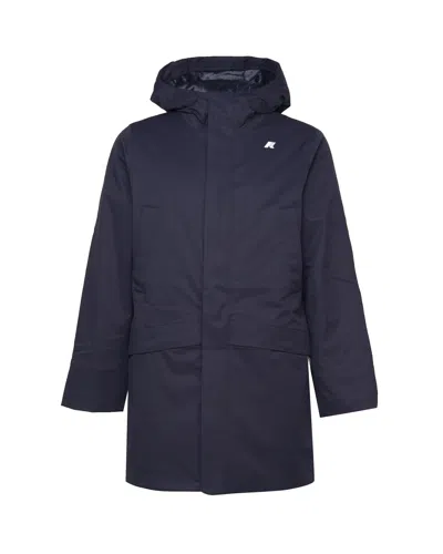 K-way Jarno Trench In Nylon In Blue