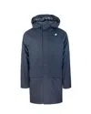 K-way Hooded Logo-patch Jacket In Blue