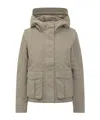 K-way Jacket With Hood And Synthetic Fur Lining In Brown