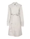 K-way Jesy 3l Poplin Long Down Jacket In Neutral