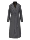 K-way Jorance Belted Coat In Gray