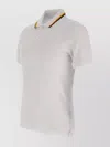 K-way K Way Stretch Pique Cotton Polo Shirt With Striped Collar