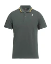 K-way Jud Man Polo Shirt Military Green Size M Cotton, Elastane