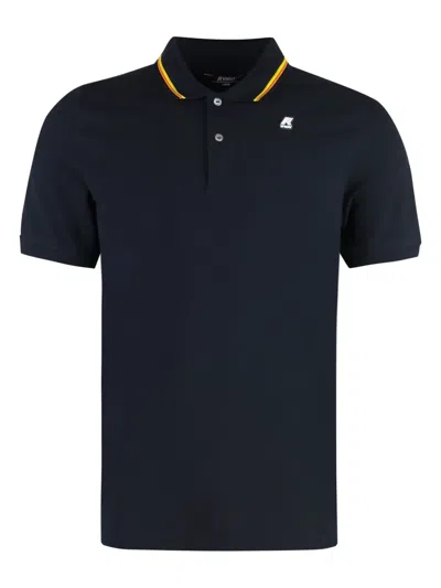 K-way K Way Jud Short Sleeved Cotton Polo Shirt In Blue