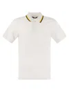 K-way K Way Stretch Pique Cotton Polo Shirt With Striped Collar