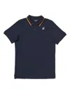 K-way Jud Tipped-collar Polo Shirt In Blue