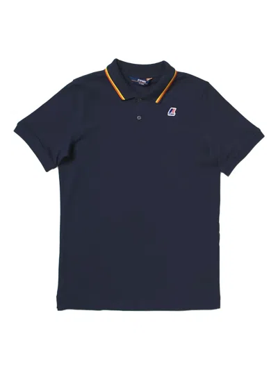 K-way Jud Tipped-collar Polo Shirt In Blue
