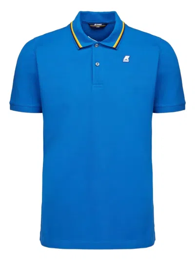 K-way Jud Tipped Collar Polo Shirt In Blue