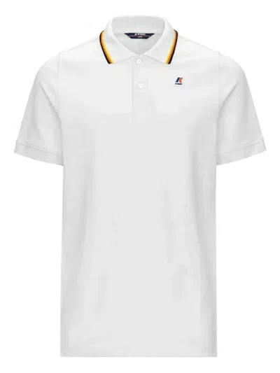 K-way Jud Tipped-collar Polo Shirt In White