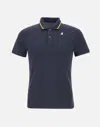 K-way K Way Jud Navy Blue Pique Cotton Polo
