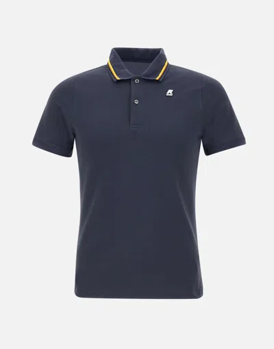 K-way K Way Jud Navy Blue Pique Cotton Polo