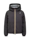 K-way Black Hooded Down Jacket In Black
