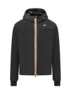 K-way Black Jacket With Hood And Zip In Black