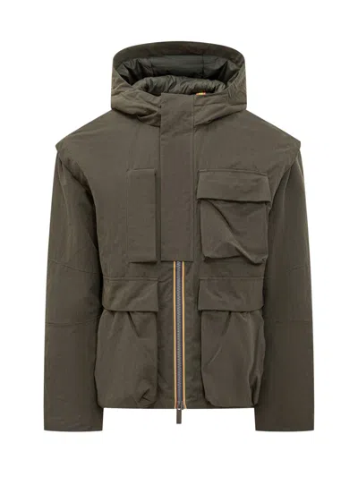 K-WAY K-WAY K-WAY GREEN JACKET WITH UTILITY POCKETS