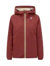 K-way Hooded Jacket With Sherpa Interior In Red