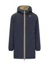 K-way Jacob St Warm Reversible Blue Depth-beige Seed In Blue