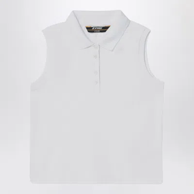 K-way K Way White Sleeveless Cotton Polo