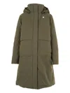 K-way Kalisha Hooded Pocket Coat In Green
