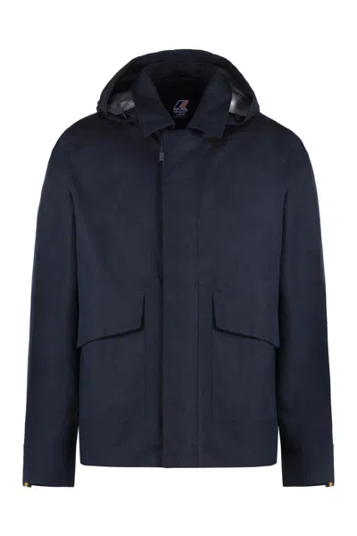 K-way Kaya Cotton-linen Blend Jacket In Blue