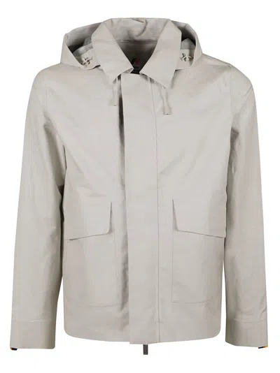 K-way Erhal Linen Blend Jacket In Beige/silver