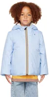 K-way Kids Blue 3.0 Claude Orsetto Packable Jacket In C0b Orsetto Ecru-02y