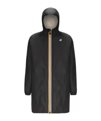 K-way Kids Eiffel High Neck Hooded Jacket In Black