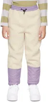 K-way Kids Purple & Off-white Paneled Lounge Pants In A00 Ecru-violet Lave