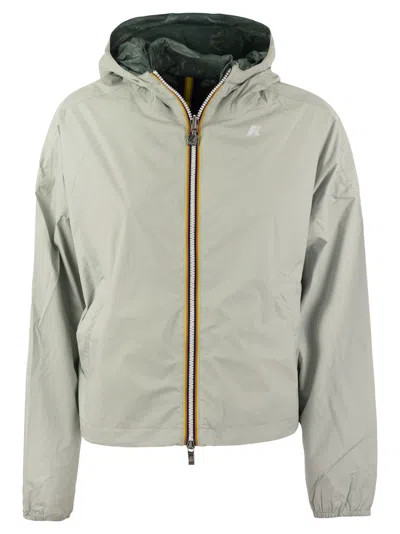 K-way Laurette Plus - Reversible Hooded Jacket In Light Green/dark Green