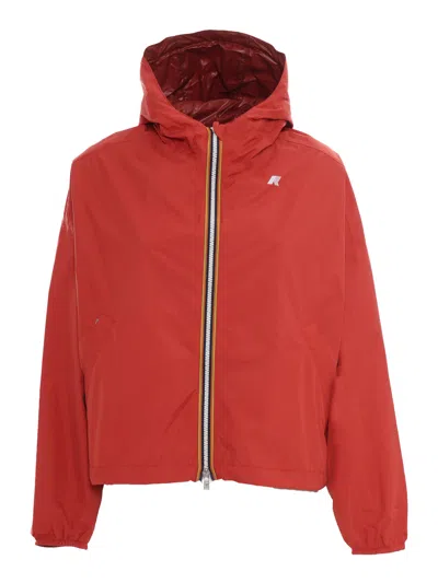 K-way Laurette Plus.2 Double Short Down Jacket In Red