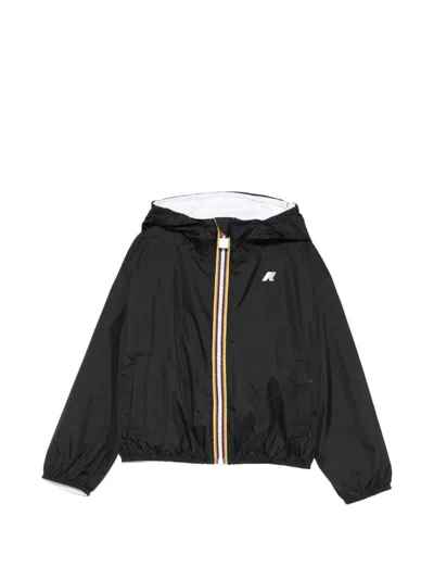 K-way Kids' Laurette Zip-up Hooded Jacket In Black